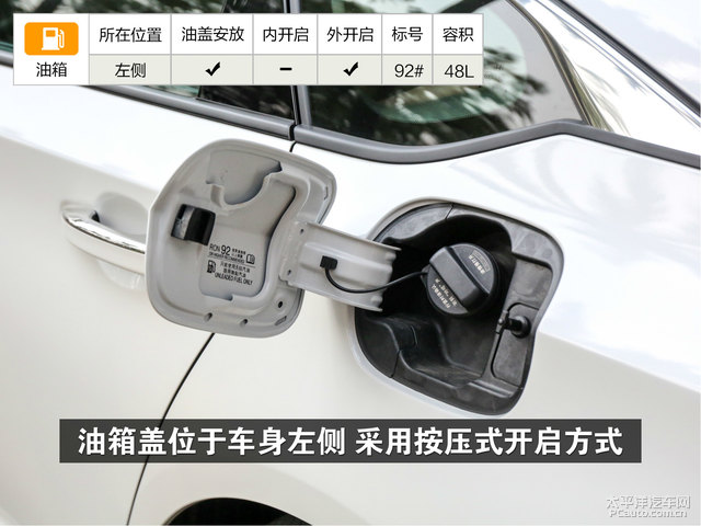 油箱盖位于车身左侧采用按压式开启方式