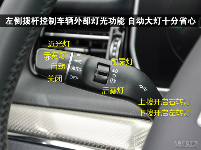 左侧拨杆控制车辆外部灯光功能自动大灯十分省心