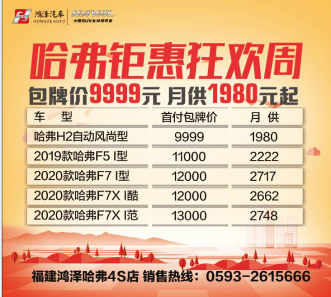 包牌价首付9999元 月供1980元快来盘