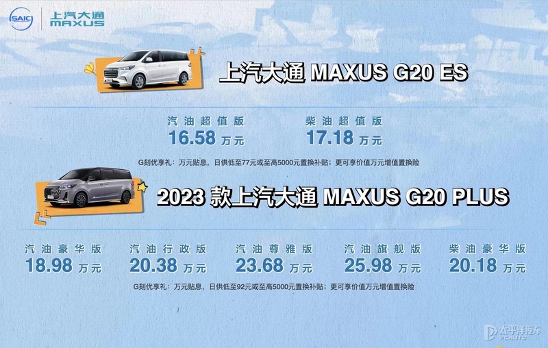 上汽大通MAXUS G20家族上市 售16.58萬(wàn)起