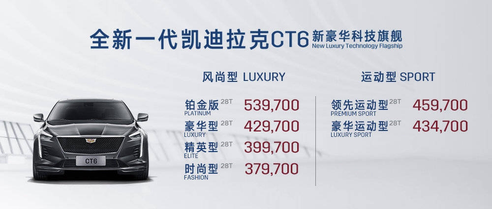 售价37.97 - 53.97万 全新一代凯迪拉克CT6上市