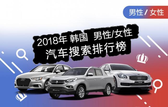 2018年, 韩国男女汽车搜索排行榜