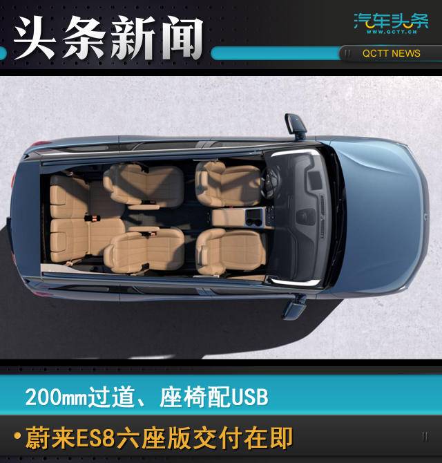 200mm過道、座椅配USB，蔚來ES8六座版交付在即
