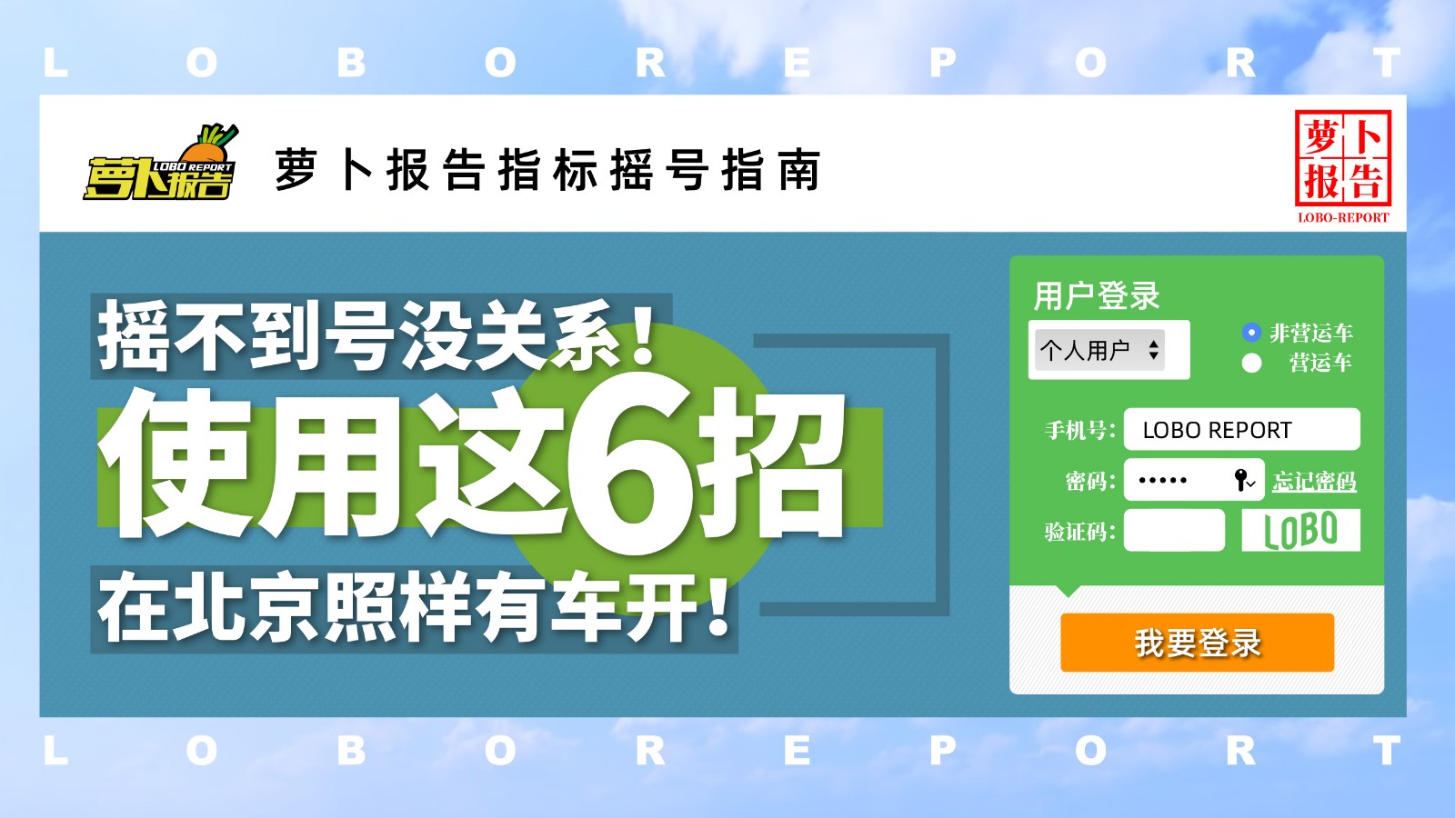 摇不到号没关系！使用这6招，在北京照样有车开！