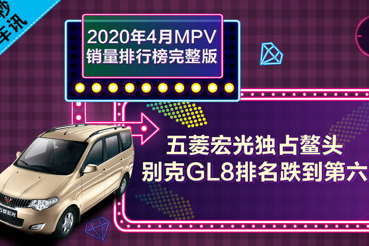 【百秒车讯】2020年4月MPV销量出炉，五菱宏光独占鳌头