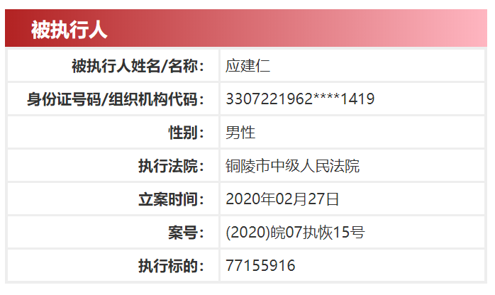 今年上半年,众泰汽车实际控股人应建仁已经两次因为8位数