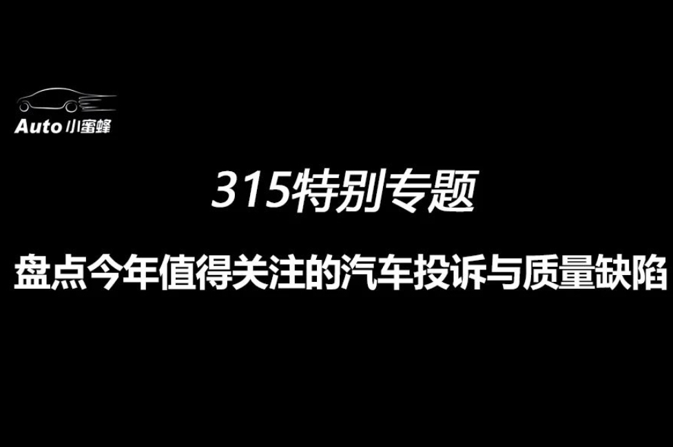 315特別專(zhuān)題 盤(pán)點(diǎn)今年值得關(guān)注的汽車(chē)投訴與質(zhì)量缺陷