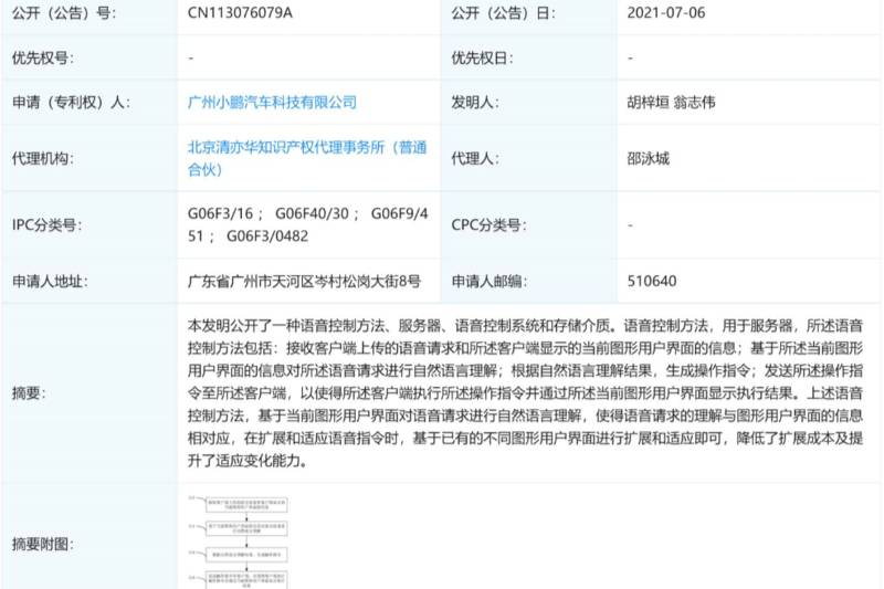 全場(chǎng)景語(yǔ)音有望普及？小鵬公開(kāi)語(yǔ)音控制相關(guān)專(zhuān)利