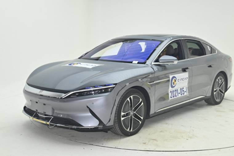雙優(yōu)安全認(rèn)證新能源轎車，比亞迪漢榮獲C-NCAP五星安全認(rèn)證