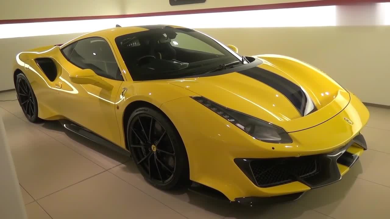 騷黃色V8賽道版法拉利，488 Pista靜態(tài)賞析（1）
