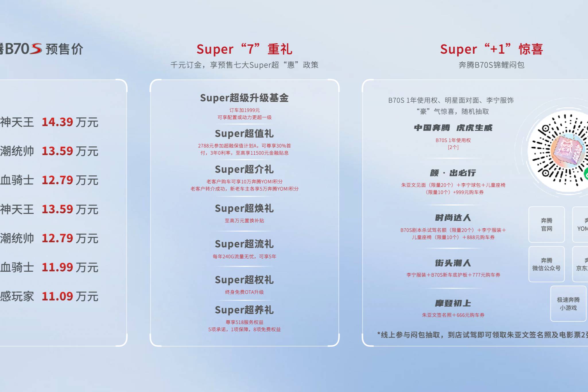 一汽奔騰B70S線上拆盲盒、Super“7”重禮驚喜預(yù)售