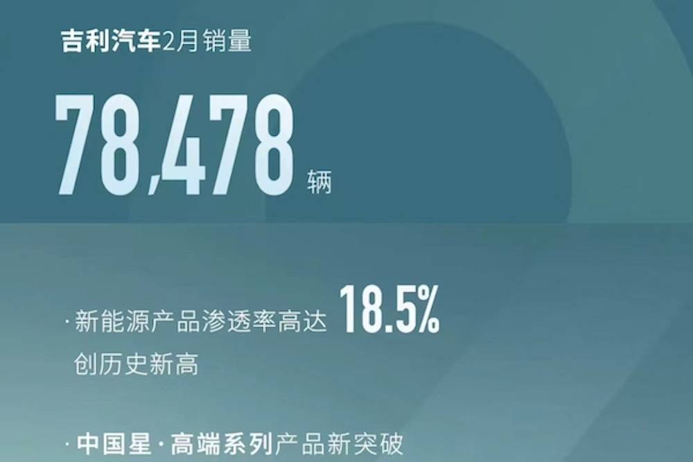 吉利2月销量公布，“中国星”销量比重提升，新能源车将成主力？