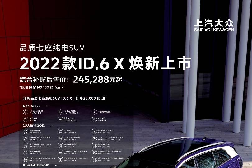 245,288元起 配置大升級 2022款I(lǐng)D.6 X來了！