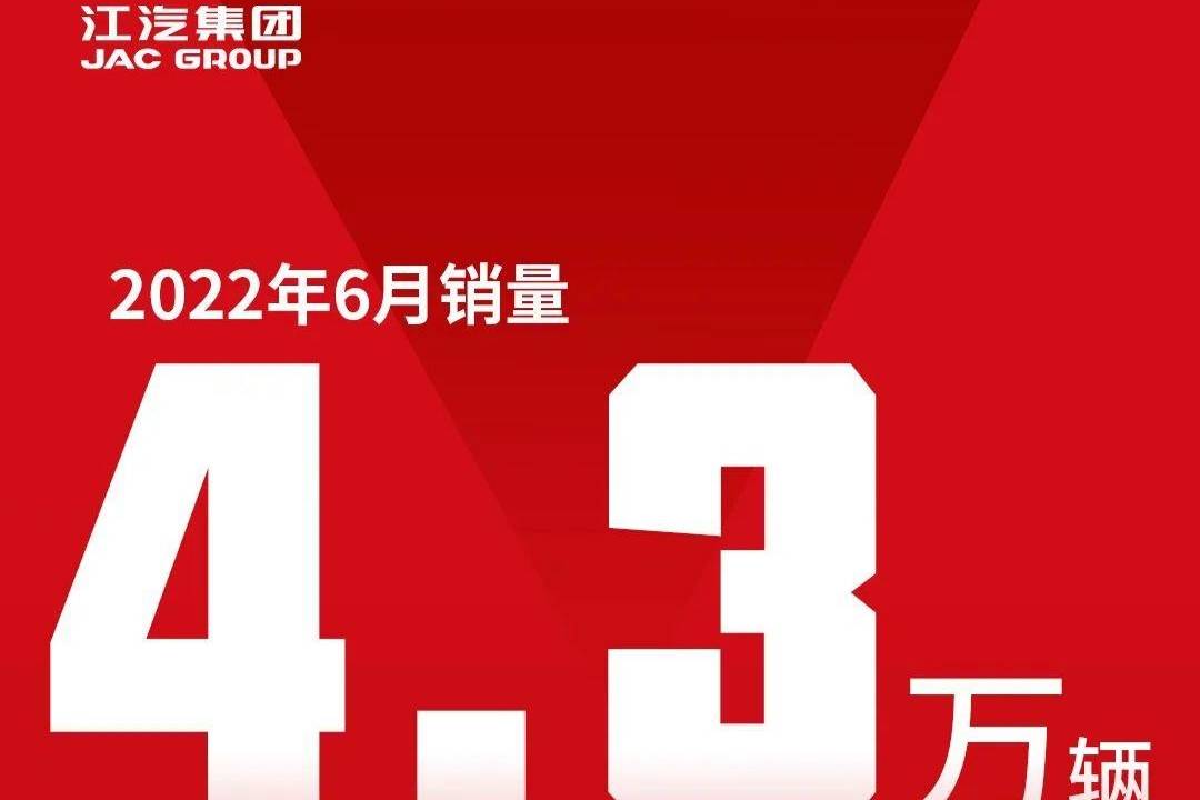 江汽集团公布6月销量 环比增长21.91%