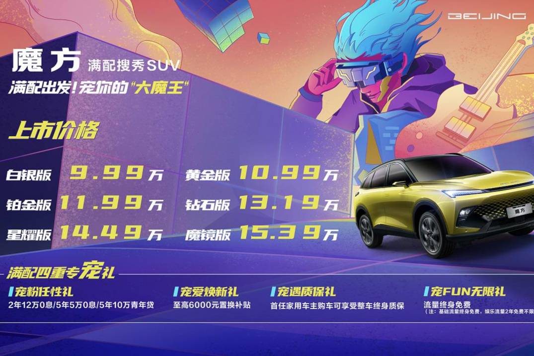 首款搭载HarmonyOS的燃油SUV，北京汽车魔方发布