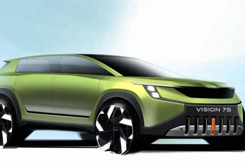 【e汽车】斯柯达发布VISION 7S概念车设计草图