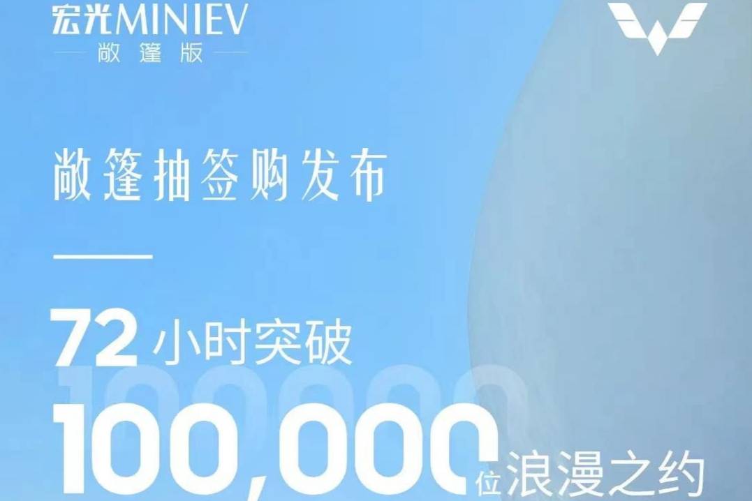 宏光MINIEV敞篷版将在9月21日公布中签名单