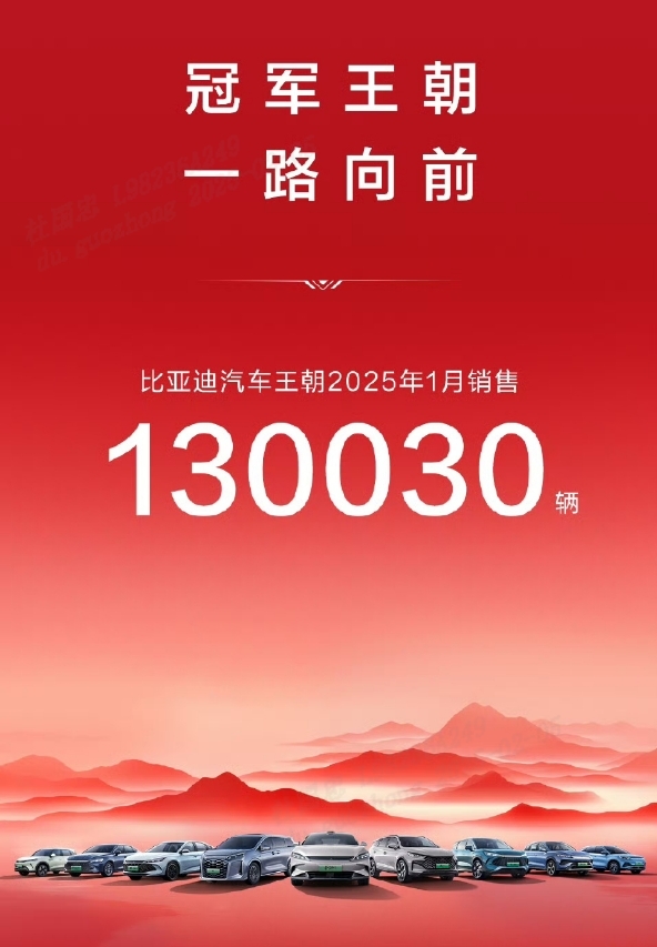 比亚迪蝉联1月全球新能源汽车销冠