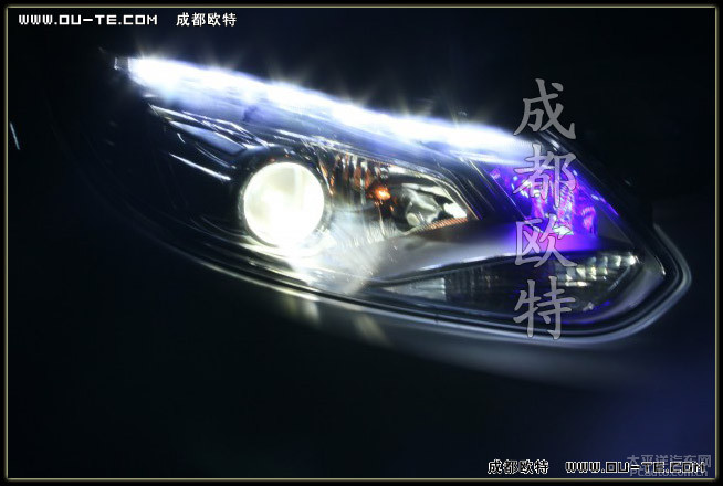 福特新福克斯改装氙气大灯,车灯升级全新14款q5双光透镜,欧高清图片
