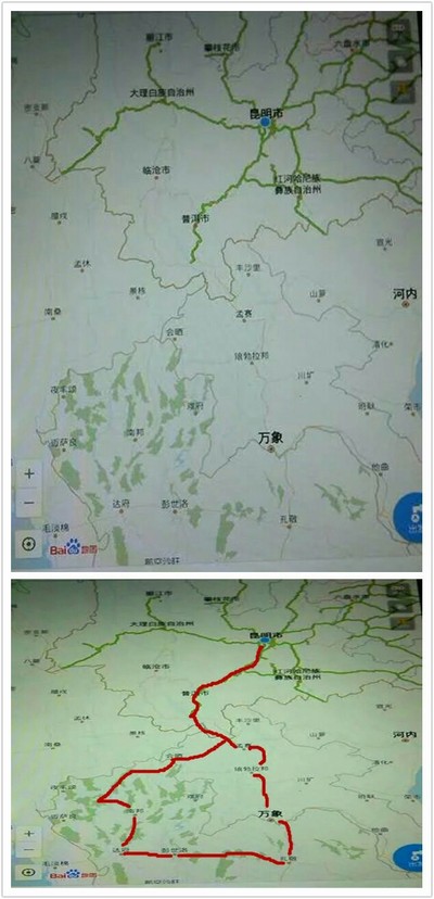 东枝,大其力进入泰国美赛,清莱,清迈,素可泰,孔敬,廊开进入老挝吐厶