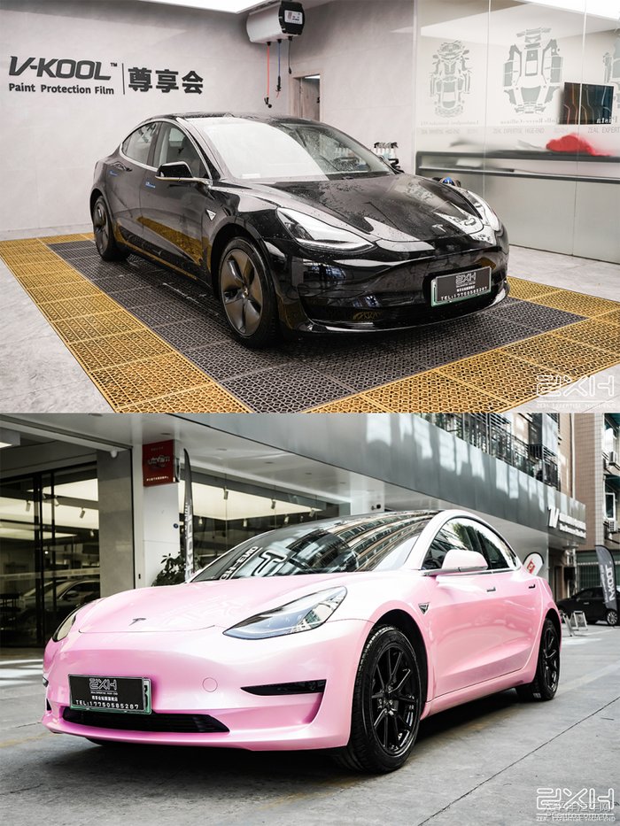 特斯拉model3贴膜,特斯拉model3贴膜颜色 厦门汽车贴膜特斯拉model3改色贴膜案例