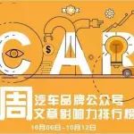 汽車圈 | AutoKol聯(lián)合BlueMC發(fā)布汽車品牌微信公眾號(hào)文章影響力排行榜（10月6日-10月12日）