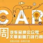 汽車圈丨AutoKol聯(lián)合BlueMC發(fā)布汽車品牌微信公眾號(hào)文章影響力排行榜(8月25日-8月31日)