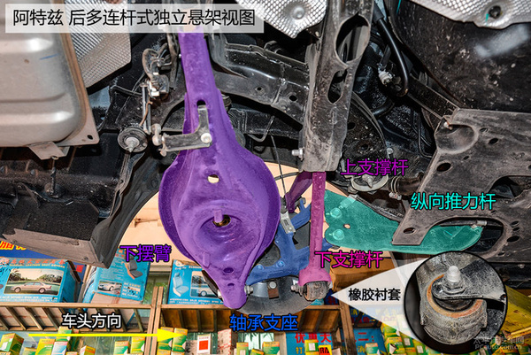做工用料厚实 马自达阿特兹底盘实拍解析