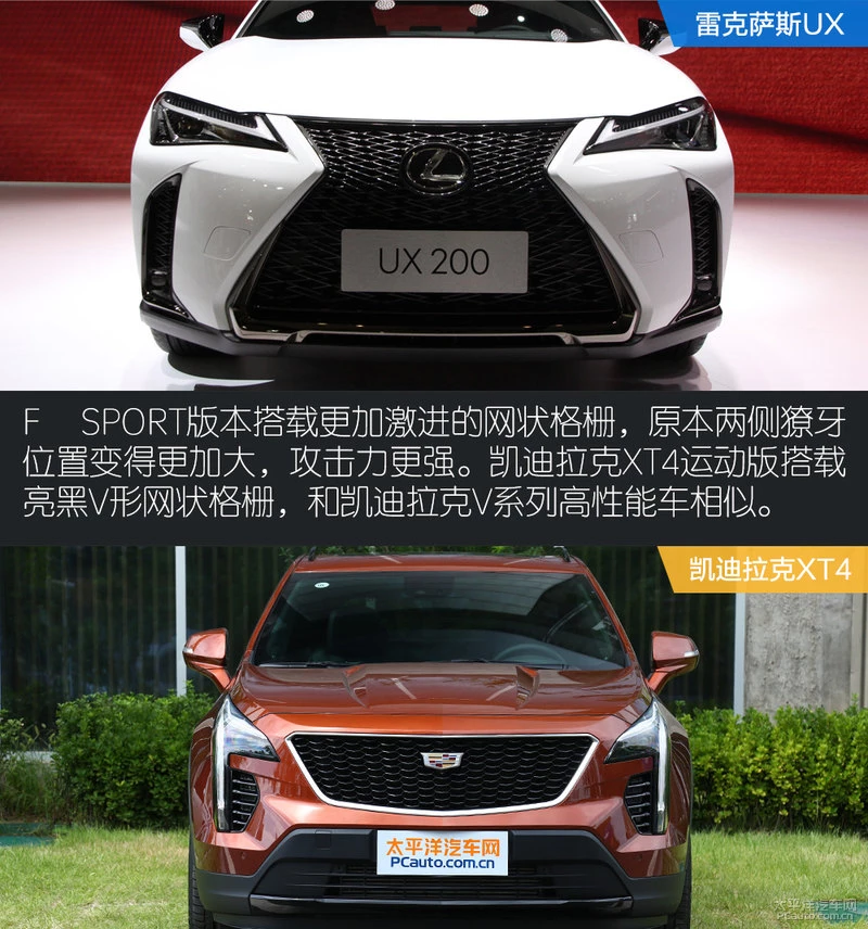 雷克萨斯UX对比凯迪拉克XT4