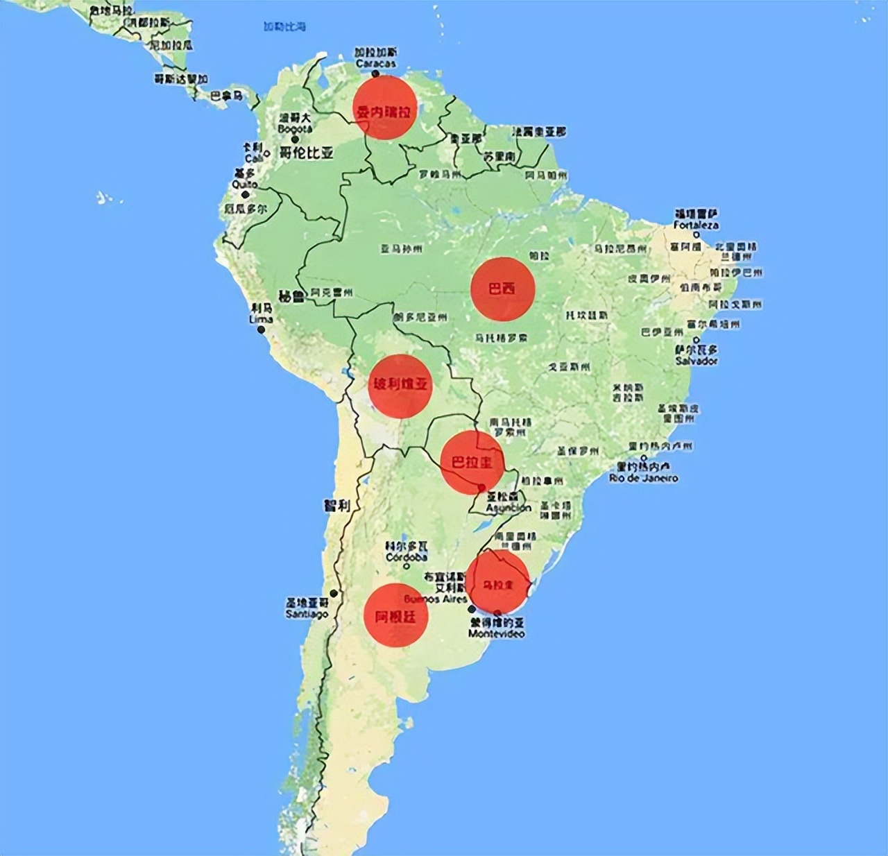乌拉圭地图高清中文版图片