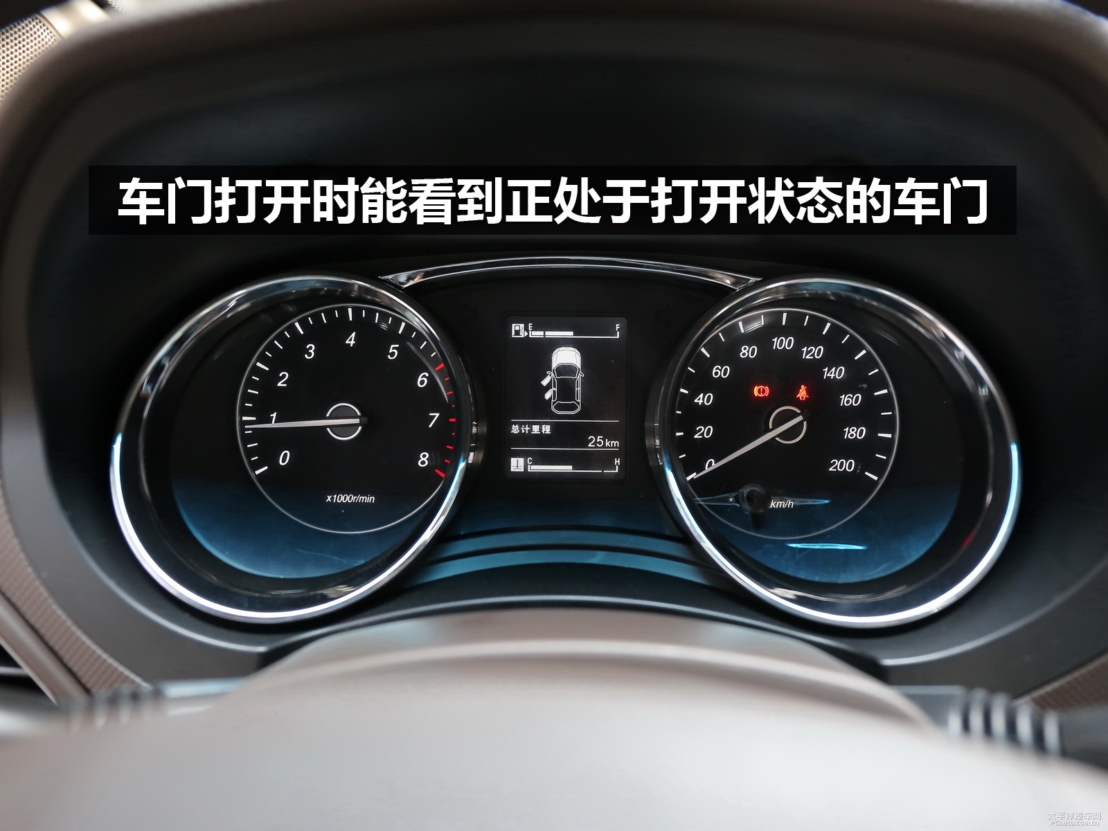 儀表盤有車門打開狀態顯示