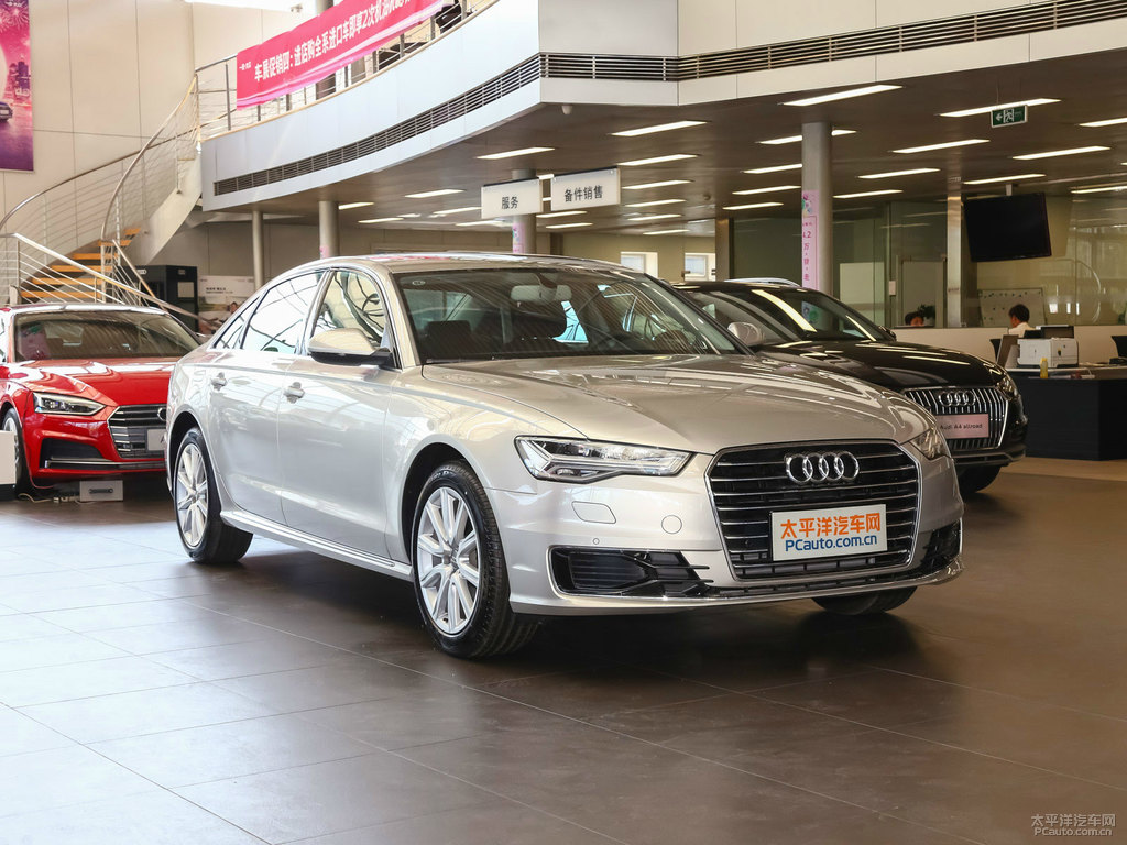 白金色奧迪A6L整車外觀外觀圖片