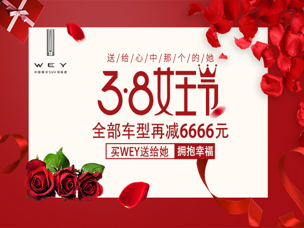 女神节WEY全系车型现金直降6666元