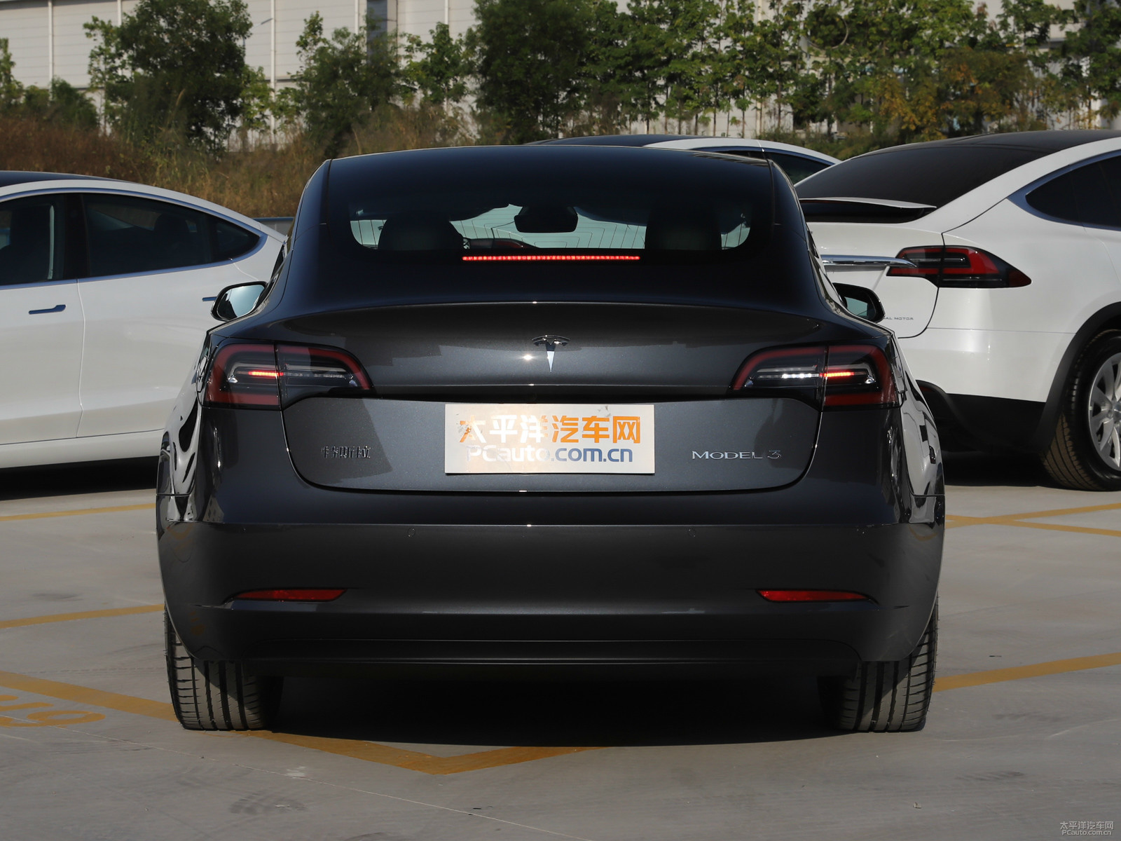 冷光銀Model 3車尾外觀圖片