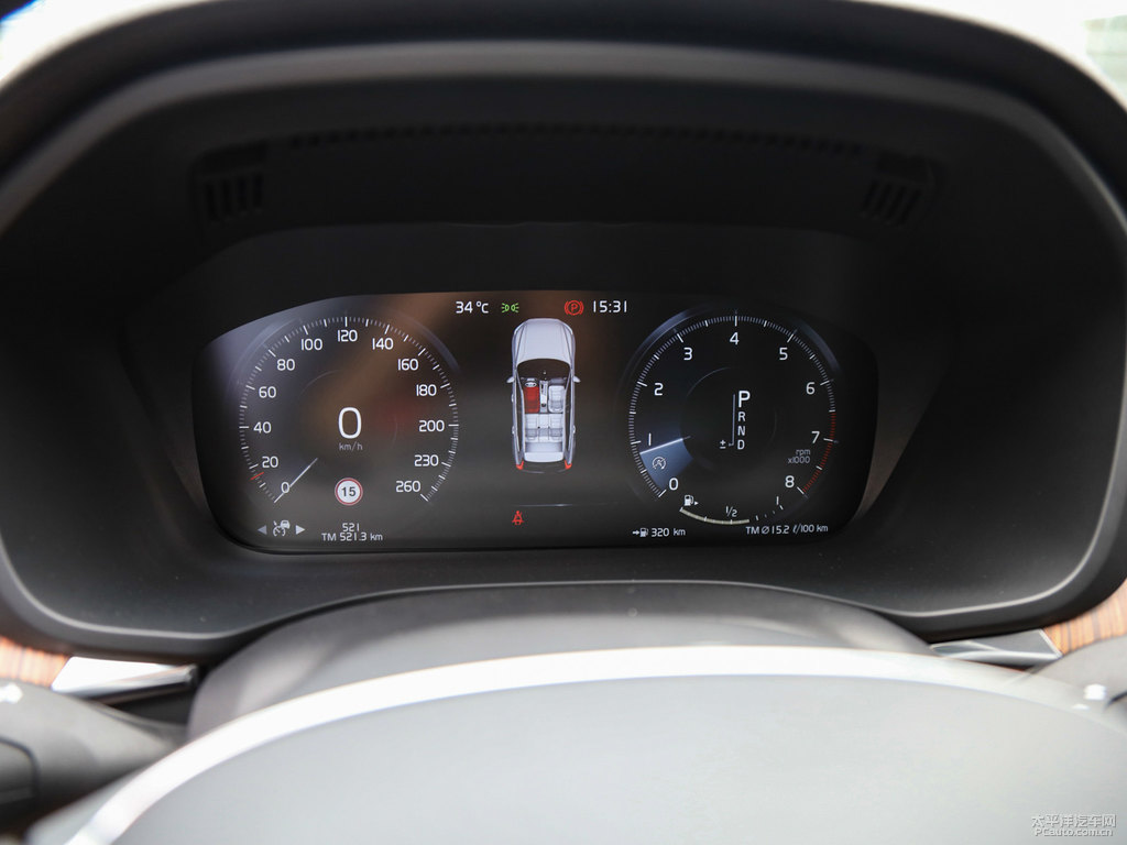 瑪瑙黑沃爾沃XC60中控內(nèi)飾圖片