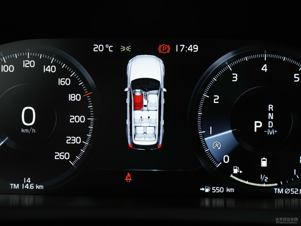 水晶白沃爾沃XC90中控內(nèi)飾圖片