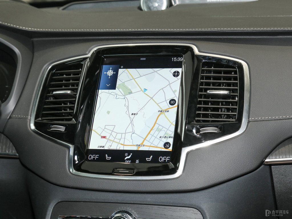 瑪瑙黑沃爾沃XC90新能源中控內(nèi)飾圖片