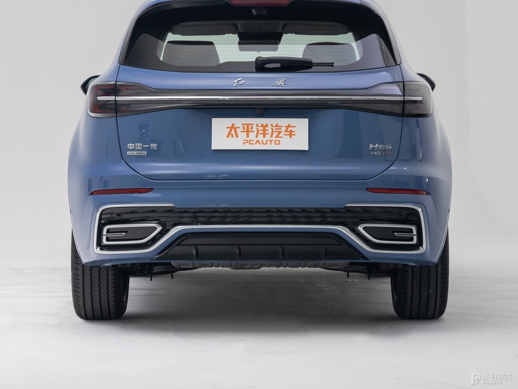 竹月藍(lán)紅旗HS5車尾外觀圖片