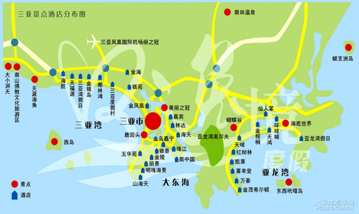 三亚市地图全景图片