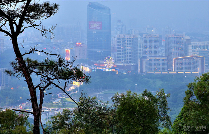 东莞旗峰山夜景图片