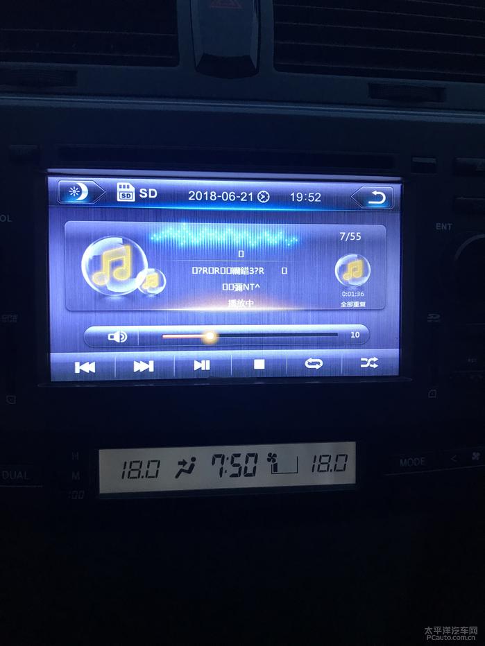 下载在SD卡上的歌曲在播放时行车电脑上显示