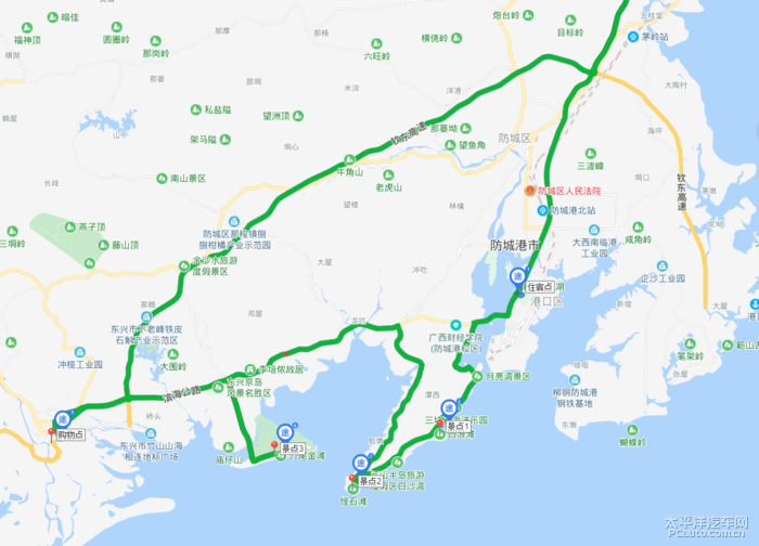 防城港旅游景点地图图片