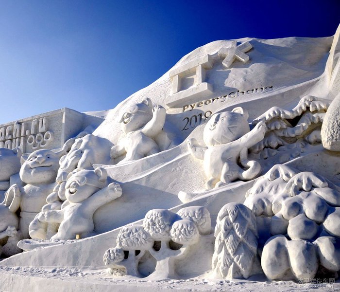 冬奥会雪雕作品图片