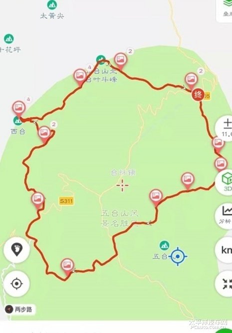 五台山朝台路线图片